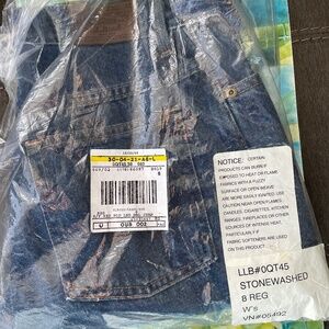 New Stonewashed red flannel  plaid lined jeans, size 8 reg. 30” inseam